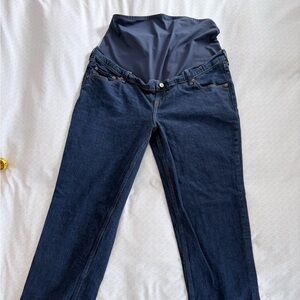 Abercrombie & Fitch 90s Straight Dark Blue Maternity Jeans